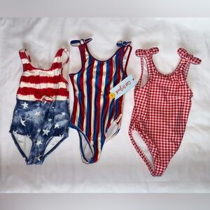 Toddler girl red/white/blue swim bundle size 2T